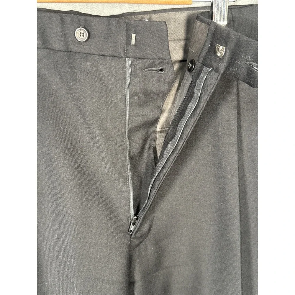 Vintage Chaps Ralph Lauren Mens 42 Black All Virgin Wool 2 Piece Suit Made USA
